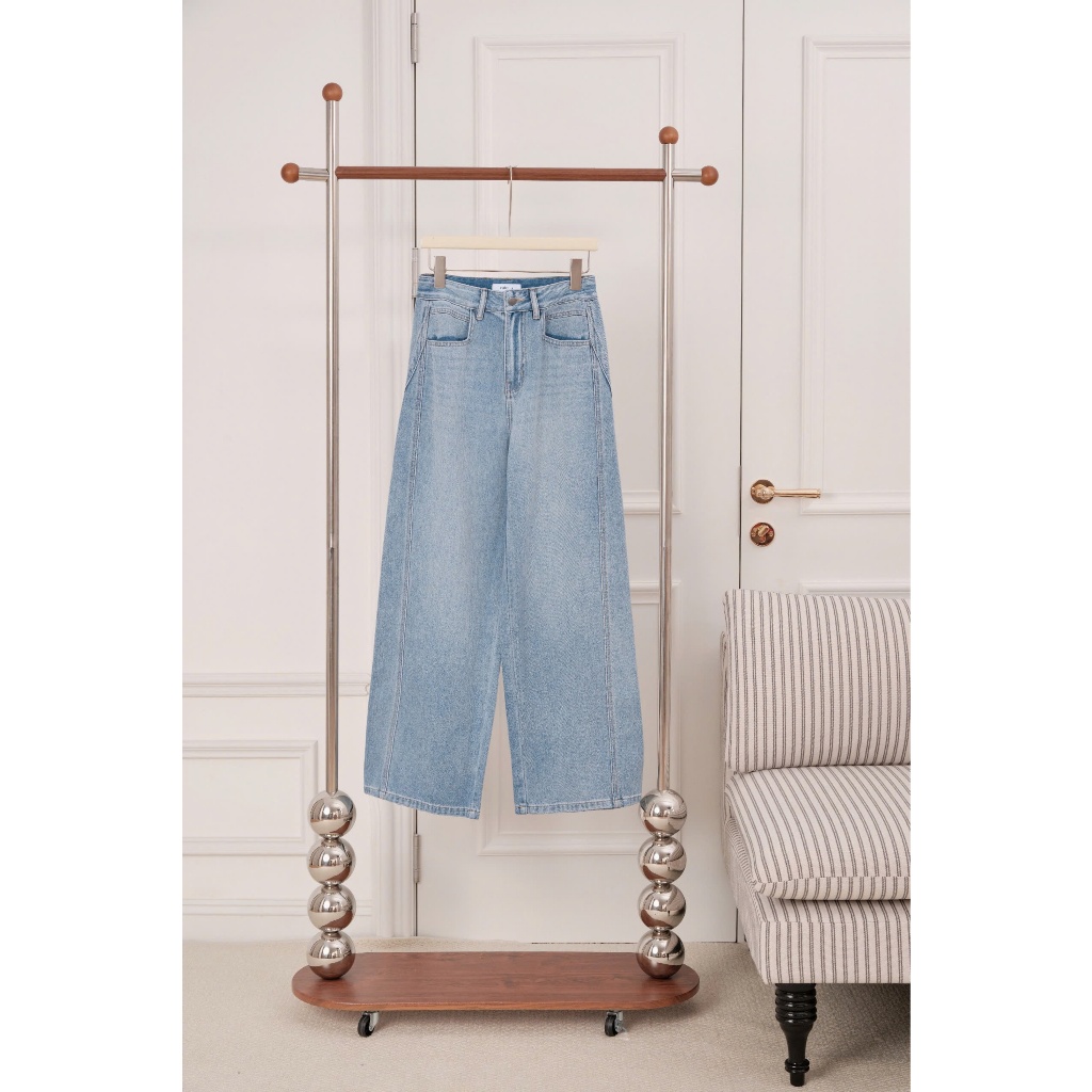 (Little Women) Quần jeans ống rộng wash màu, form basic thanh lịch, chất liệu mềm mát thời trang nữ Calie QJ071