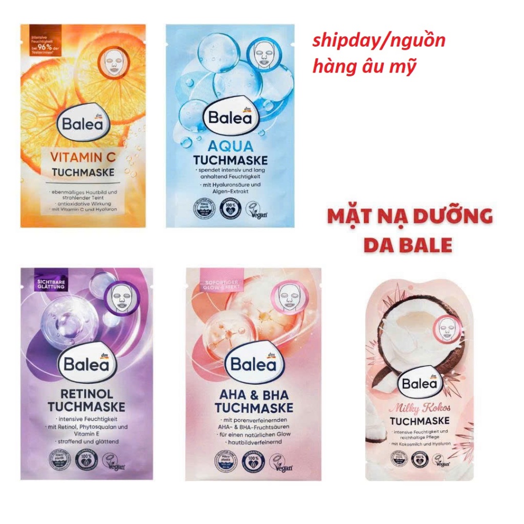 Mặt nạ Balea Đức dưỡng da trắng mịn, trẻ hóa da - 1 stuck - Hàng nội địa Bill Đức