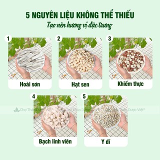 Canh tứ thần, hầm canh hạt sen, y dĩ, bạch linh, khiếm thực, hoài sơn - Chợ Thảo Dược Việt