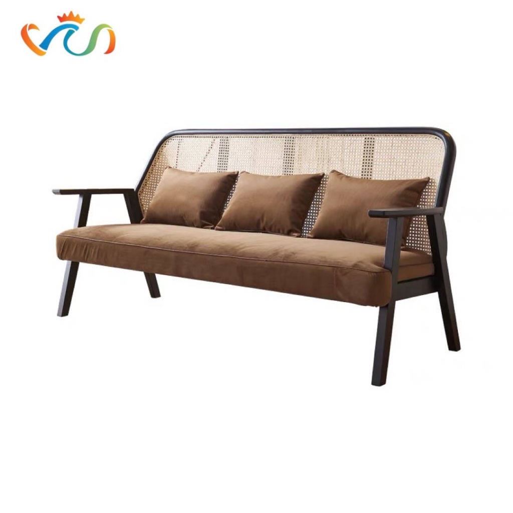 Ghế Sofa gỗ phối mây VUADECOR VS46 OSKAR