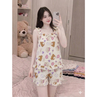 Đồ bộ ngắn dưới 55kg chất vải cotton hàn mềm mát.