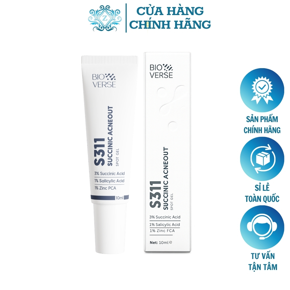 Gel Mụn Bioverse S311 Chính Hãng Chấm Thâm Mụn Hỗ Trợ Làm Dịu Mụn Đầu Đen Kiểm Soát Dầu Gom Còi Mụn