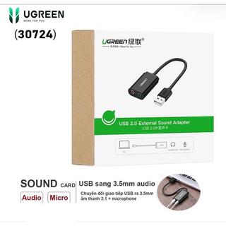 Cáp chuyển usb to 3.5mm ugreen 30724 us205 veggieg v-k102 v-k103 v-k104