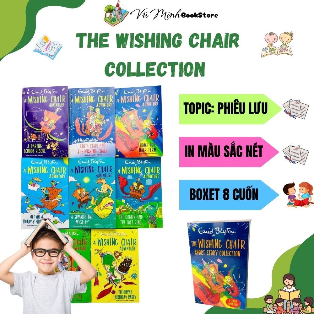 Sách - The Wishing Chair Boxset 8 Cuốn Tiếng Anh | Truyện Phiêu Lưu Kỳ Diệu Cho Bé | Enid Blyton
