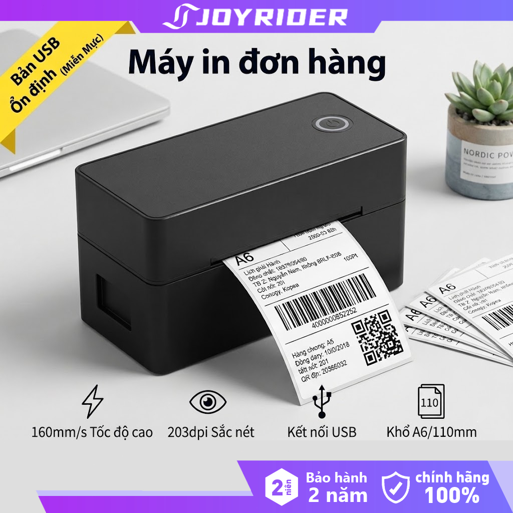 Máy In Nhiệt Đơn Hàng 9260A/9260B Khổ A6 110mm Kết Nối USB Phích Cắm EU Tốc Độ Cao160mm/s