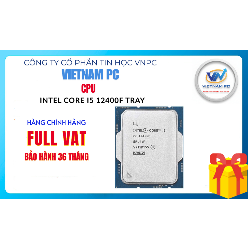 HÀNG CHÍNH HÃNG CPU Intel Core i5-12400F Tray FULL VAT, BH 36 THÁNG