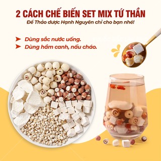 Canh dưỡng sinh tứ thần, set canh dưỡng sinh mix sẵn gồm hạt sen, khiếm thực, hoài sơn, bạch linh,...