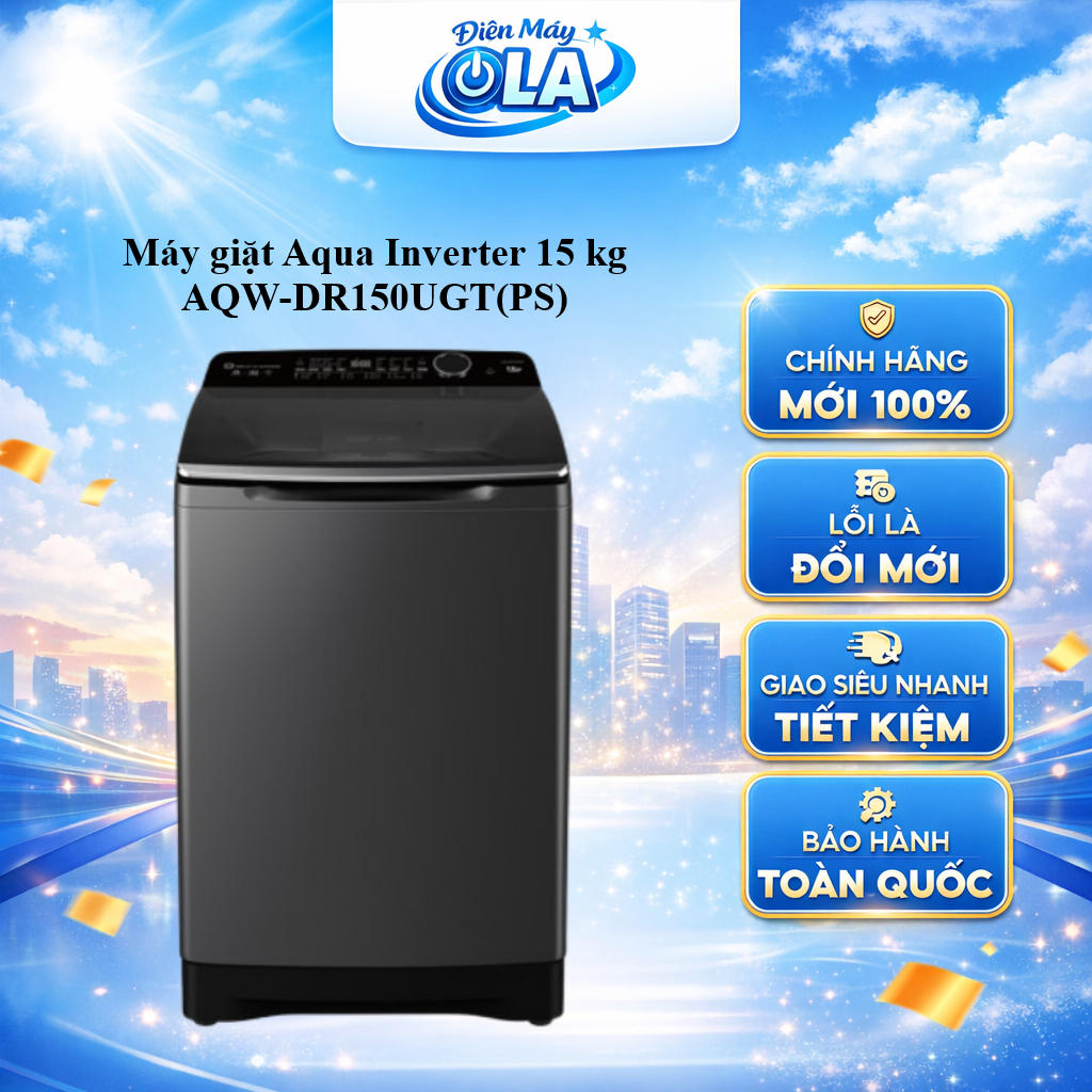 AQW-DR150UGT(PS) - Máy giặt Aqua Inverter 15 kg AQW-DR150UGT(PS) - GIAO TOÀN QUỐC