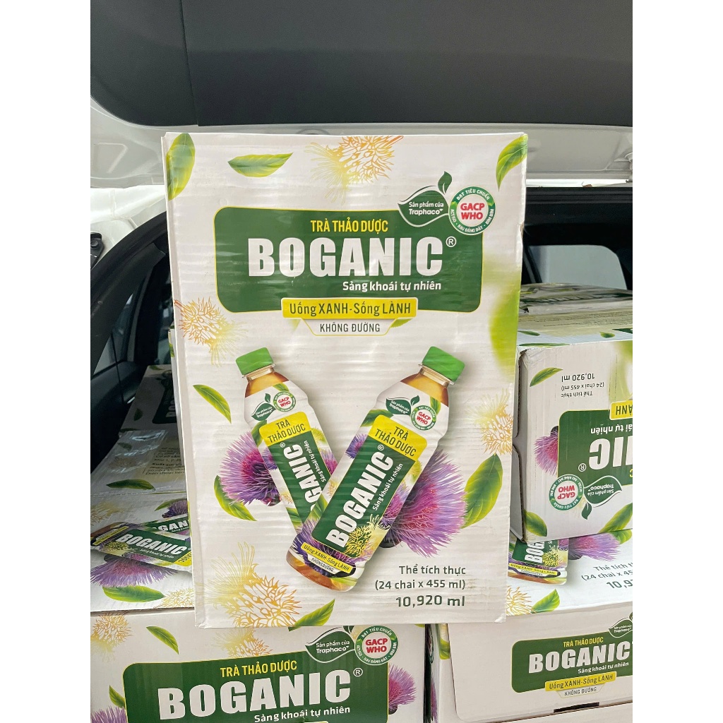 [OCOP] Trà thảo dược Boganic giải nhiệt, thanh lọc, mát gan (Chai To 455ml) thùng 24 chai