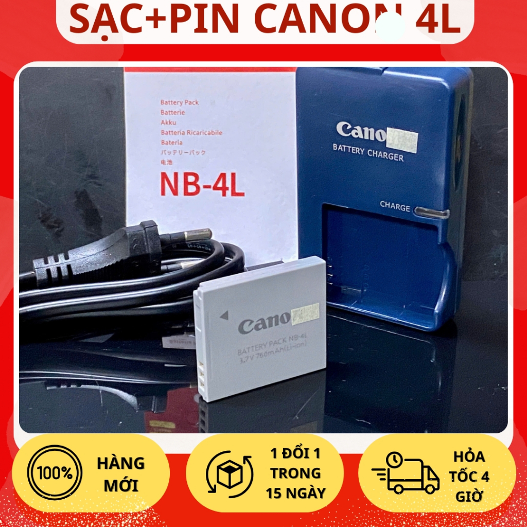Bộ Sạc, Pin Canonn 4L Cho IXY 31S, 210F, 410, 600F… Giá Tốt, Chất Lượng Cao