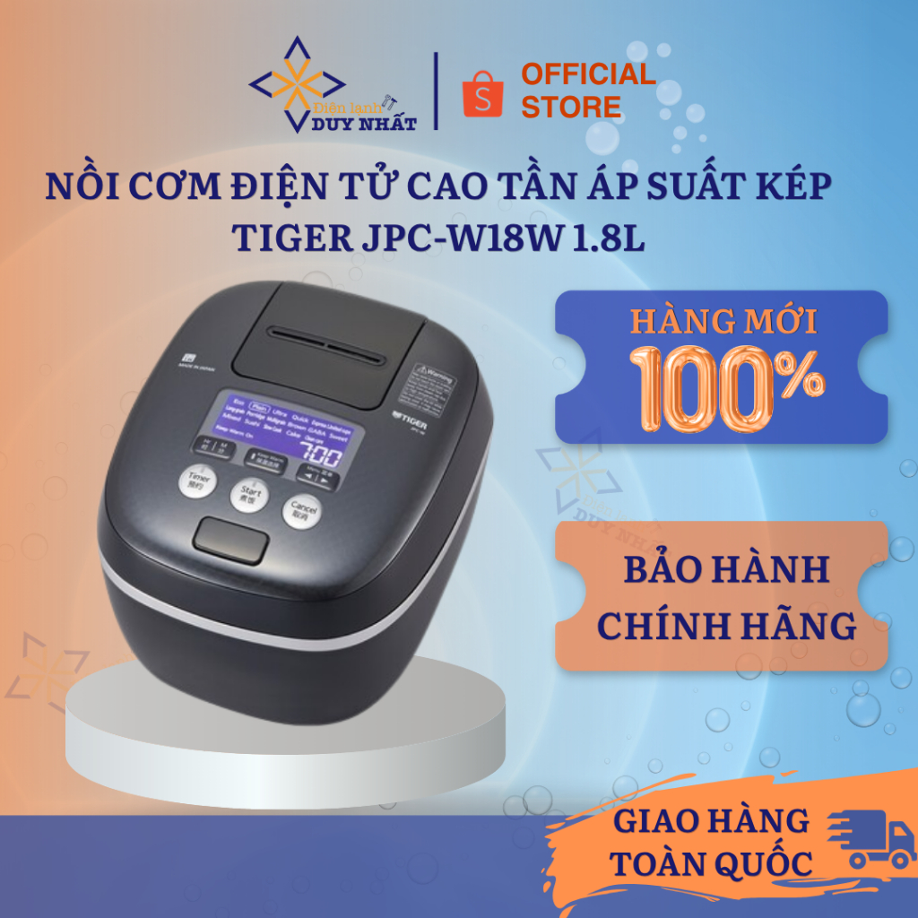 Nồi cơm điện tử cao tần áp suất kép Tiger JPC-W18W 1.8L