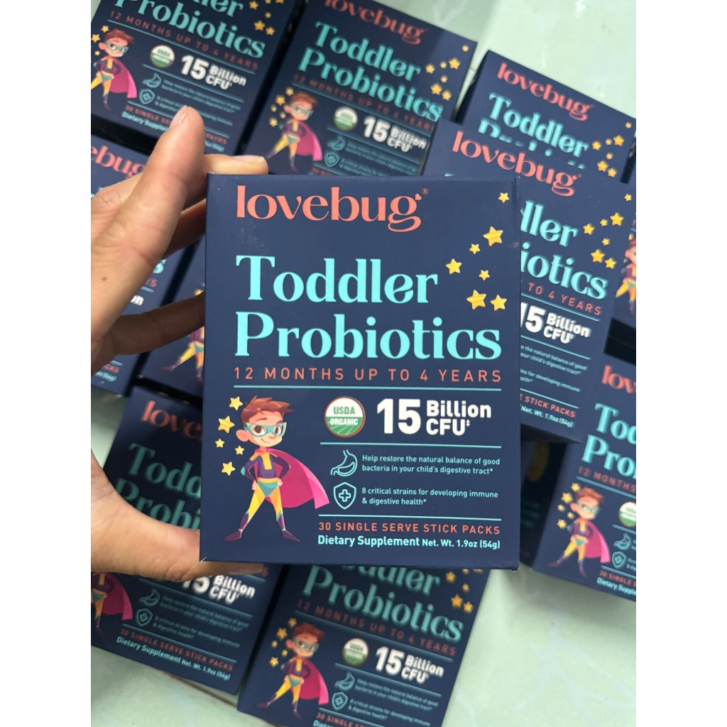 (Hàng Mỹ)Men Probiotis Lovebug Toddler Probiotics cho bé (30 gói)