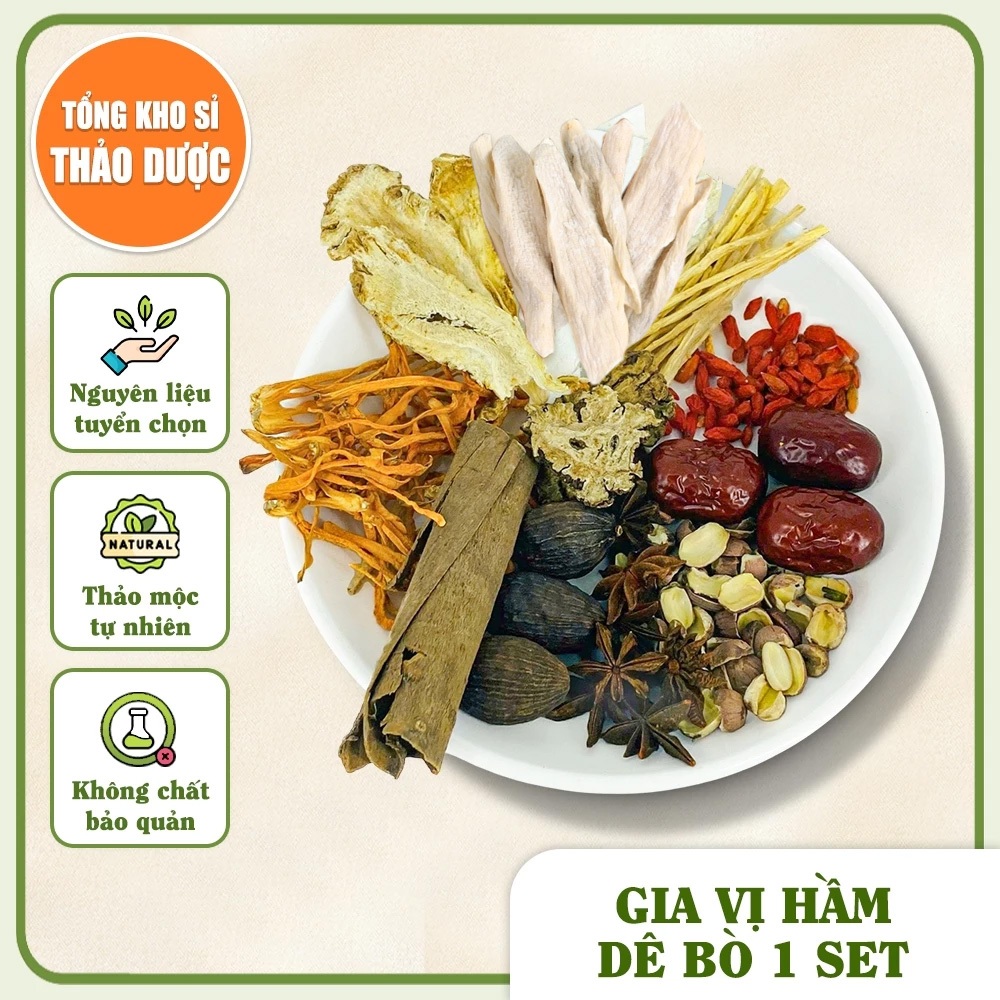 Gia vị hầm dê bò 11 vị, gói gia vị thảo mộc tiềm, nấu lẩu dê bò, đủ vị, tiện lợi, thơm ngon