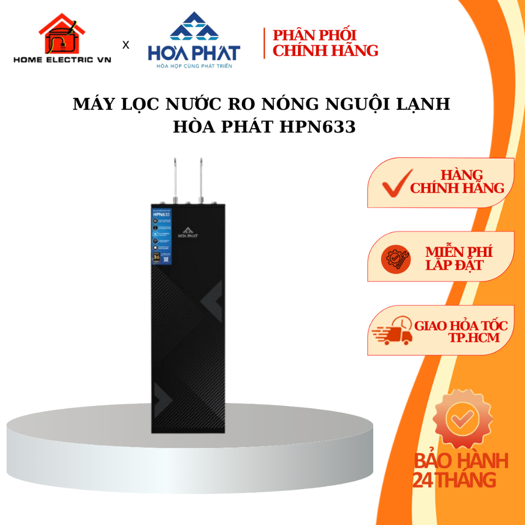 Máy lọc nước RO nóng nguội lạnh Hòa Phát HPN633