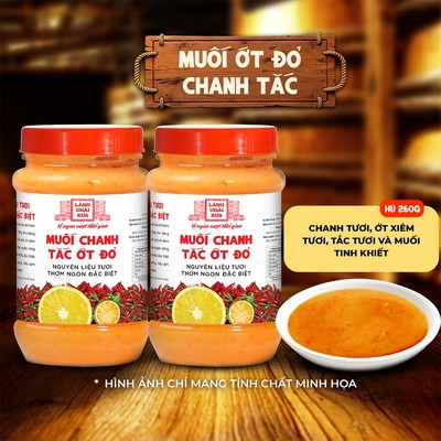 [Combo 2 hủ] Muối ớt đỏ chanh tắc Làng Chài Xưa 260g nguyên liệu tươi, thơm ngon đặc biệt