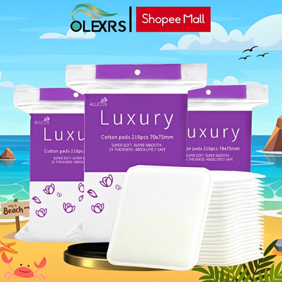 Combo Bông Tẩy Trang Alucos Luxury Size Đại 210 Miếng Chính Hãng