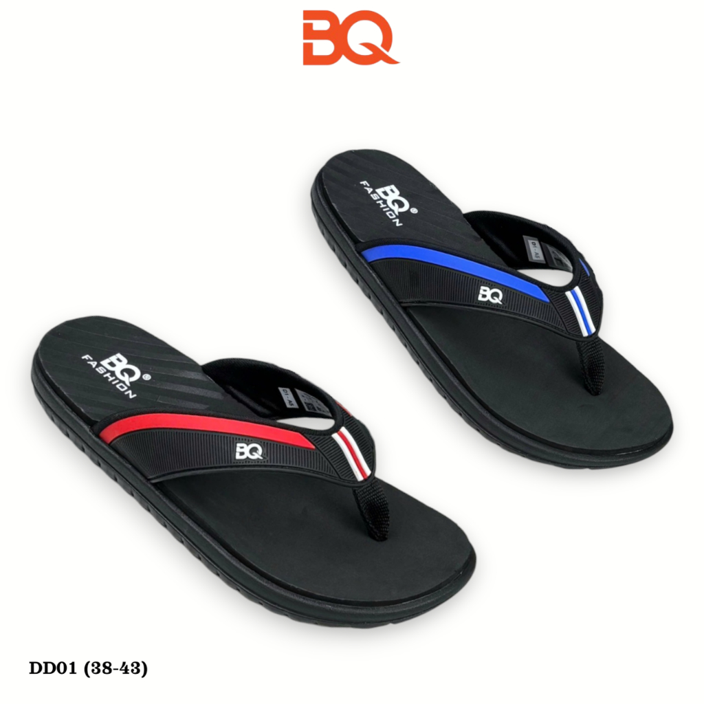 BQ | Dép nam size 38-43 Dép kẹp xỏ ngón thời trang quai dù lót da chống thấm đế siêu nhẹ DD01