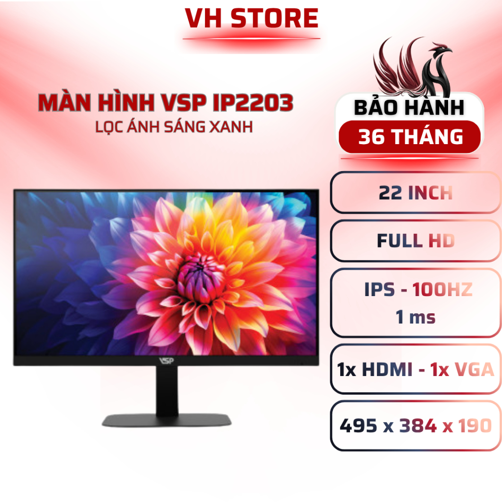 Màn Hình V2204H 21.5" FHD VA 120Hz Viền Mỏng - BẢO HÀNH 36 THÁNG - VHSTORE