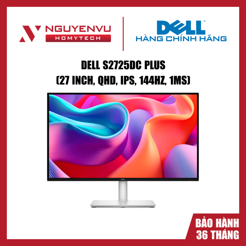 [Full VAT] Màn hình Dell S2725DC Plus - 27 inch 2K QHD IPS 144Hz - Type-C 65W - CHÍNH HÃNG