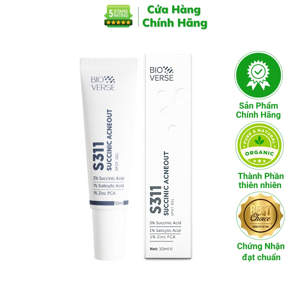 Gel Chấm Mụn Bioverse S311 Chính Hãng 10ml Giảm Mụn Sưng Đỏ Hỗ Trợ Mờ Thâm Mụn Cho Da Mụn Nam Nữ