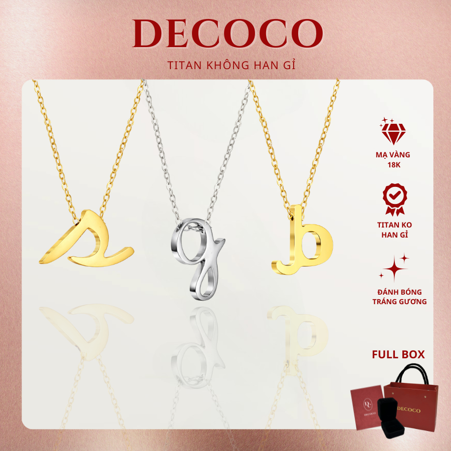 Dây chuyền nữ DECOCO ACC My Name mặt chữ cái theo tên của bạn DECOCO ACC ACCESSORIES