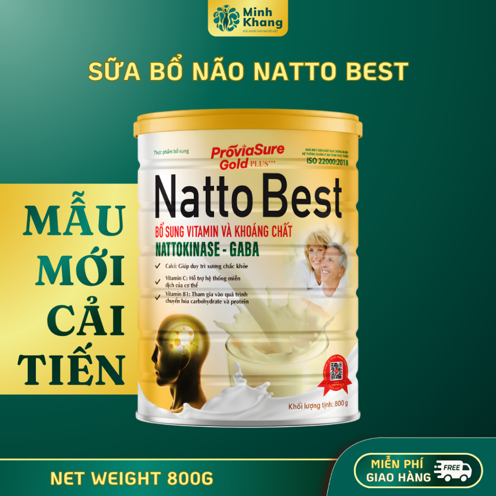 Sữa Bột Natto Best Proviasure Gold Hỗ Trợ Bổ Não, Cải Thiện Trí Nhớ, Giảm Đau Đầu Giúp Ngủ Ngon