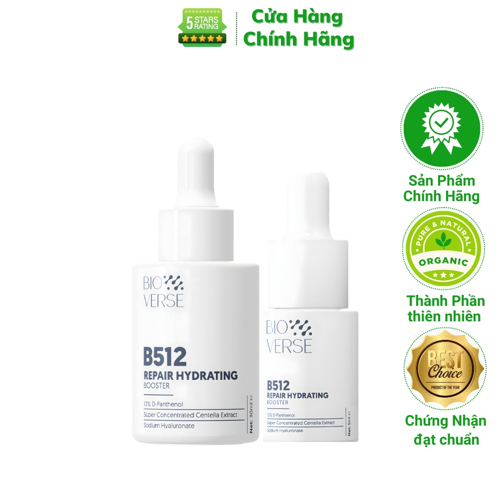 Serum B512 Bioverse Dưỡng Ẩm Cho Da Khô Hỗ Trợ Phục Hồi Và Cấp Nước Giúp Da Căng Bóng Mềm Mịn