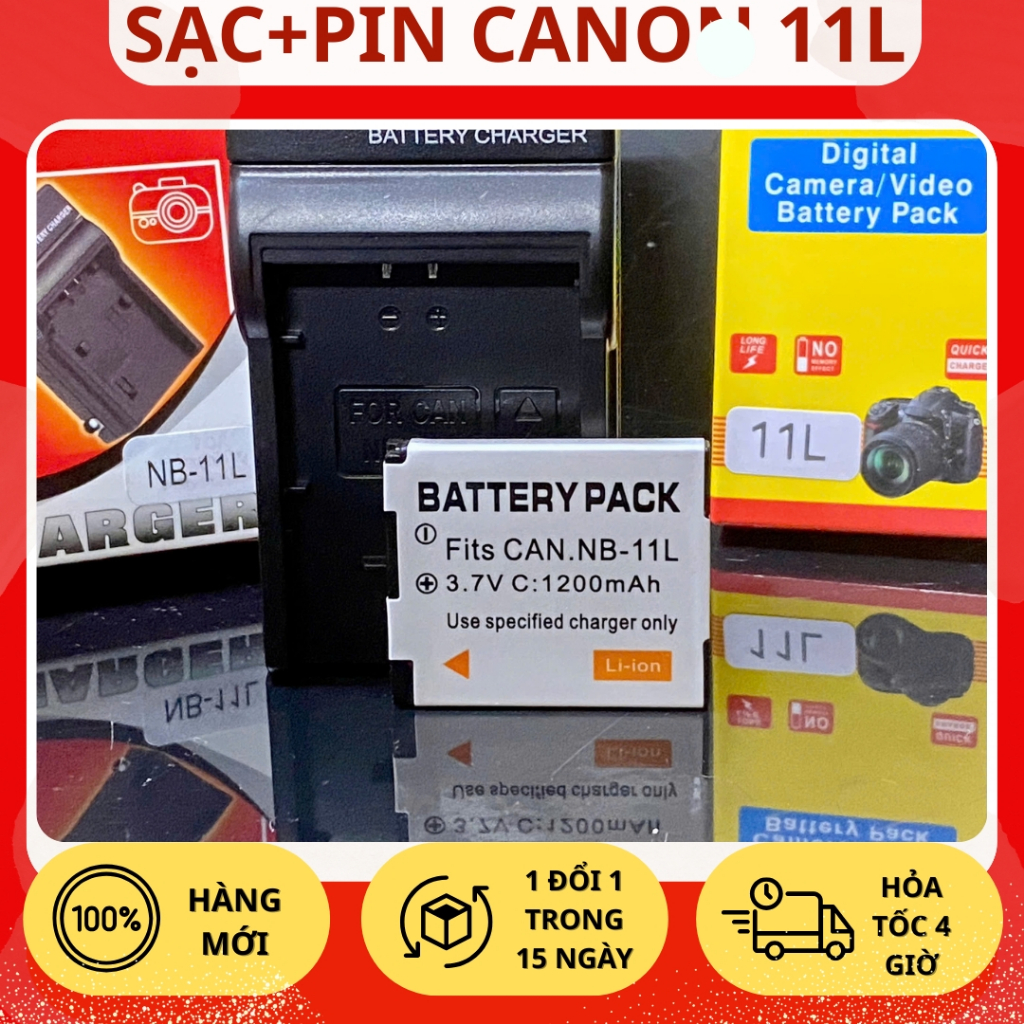 Bộ Sạc, Pin Thay Thế Cano 11L Cho IXUS 125 HS, 132, 135, 140, 145, 150, 155, 240 HS, 245 HS...