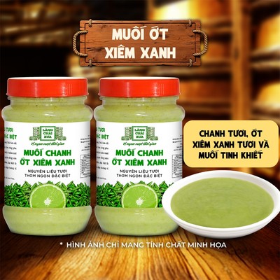 [Combo 2 hủ] Muối ớt xiêm xanh cao cấp Làng Chài Xưa, nguyên liệu tươi, thơm ngon đặc biệt 260g