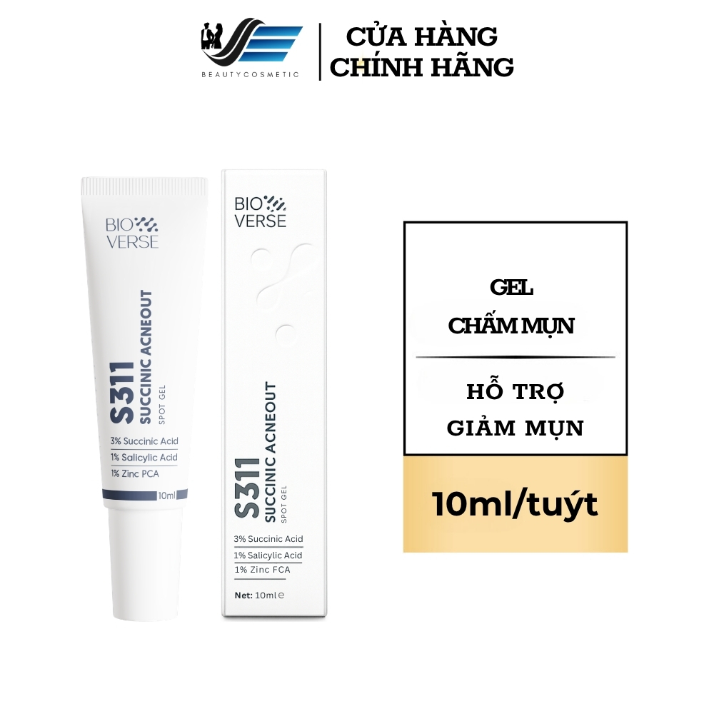 Gel Chấm Mụn Bioverse S311 10ml Giảm Mụn Mờ Thâm Hỗ Trợ Gom Cồi Đẩy Mụn Sạch Lỗ Chân Lông Cho Da Dầu