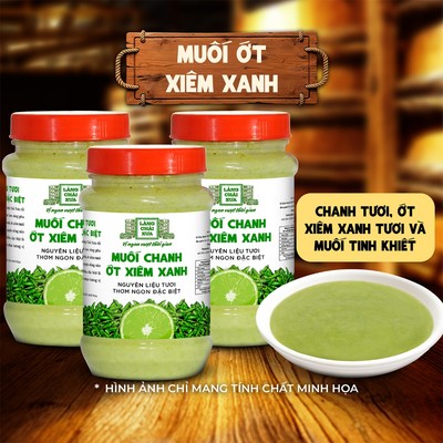 [Combo 3 hủ] Muối ớt xiêm xanh cao cấp Làng Chài Xưa, nguyên liệu tươi, thơm ngon đặc biệt 260g