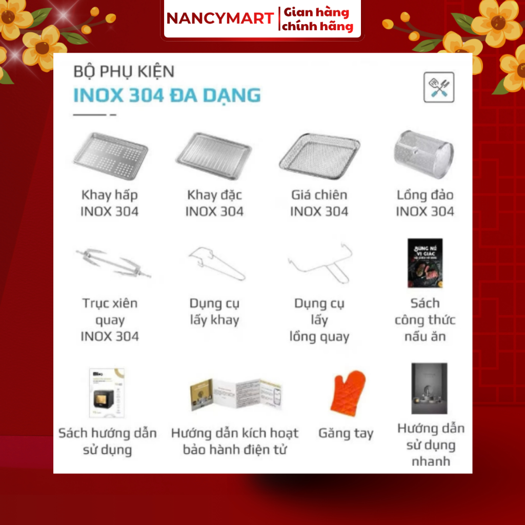 [Quà Tặng Chính Hãng] Phụ Kiện Nồi Chiên Hơi Nước OLIVO SF16PRO-SF1600-SF20PRO-STEAMFLY