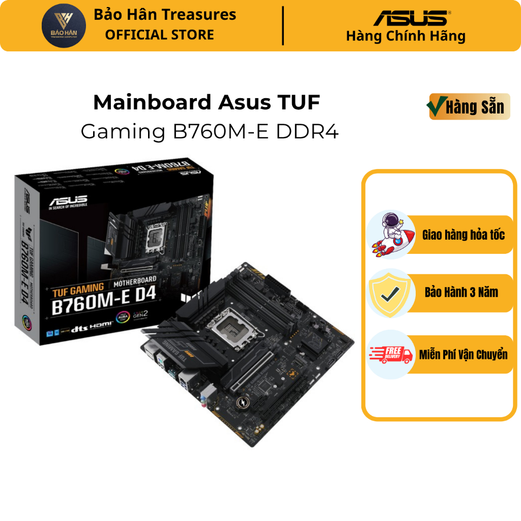 Mainboard Asus TUF Gaming B760M-E DDR4 - Hàng Chính Hãng