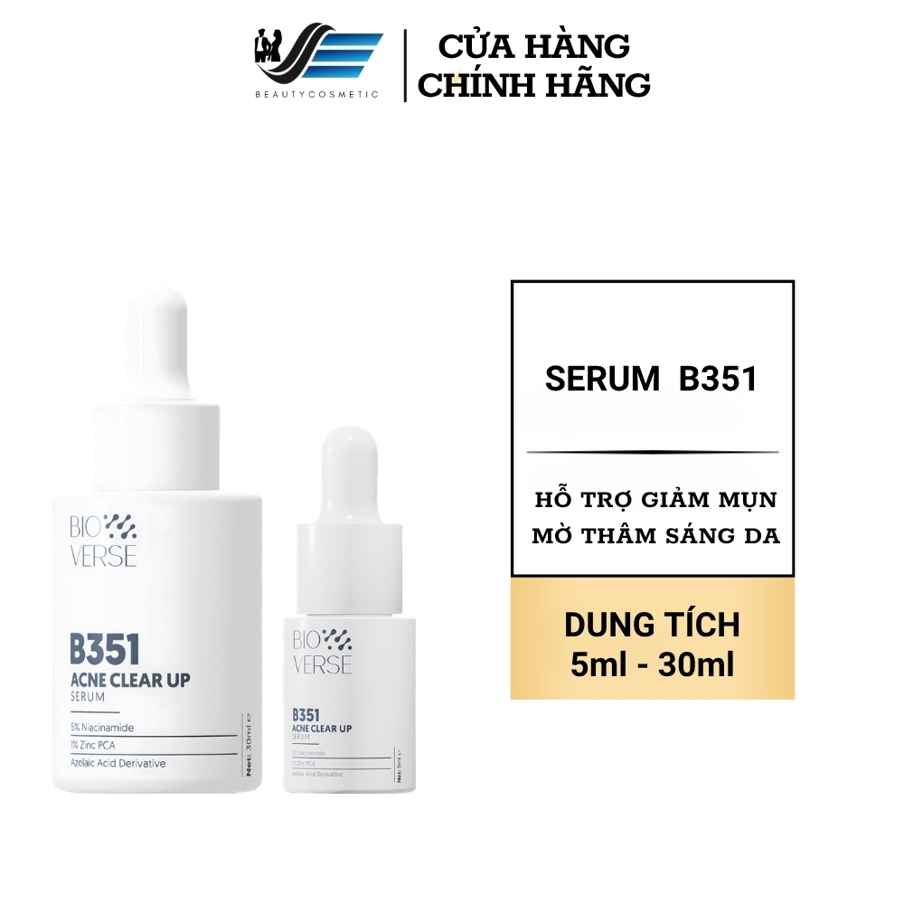 Serum B351 Bioverse Tinh Chất Serum Cho Da Dầu Mụn Hỗ Trợ Mờ Thâm Mụn Kiềm Dầu Và Dưỡng Trắng Da Mặt