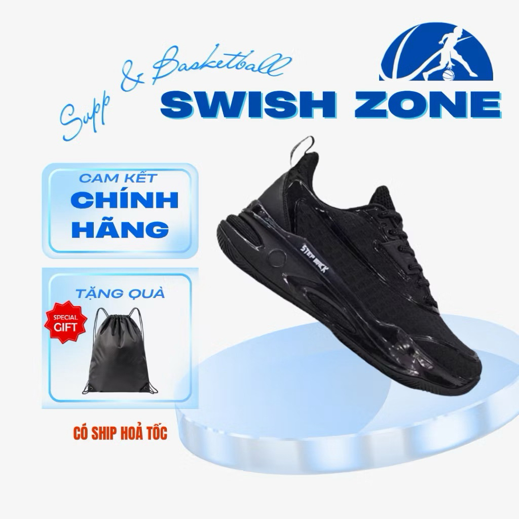 Giày bóng rổ Stepback EZG- Eazy game indoor/outdoor, giày thể thao nam siêu nhẹ thoáng khí, giày chạ