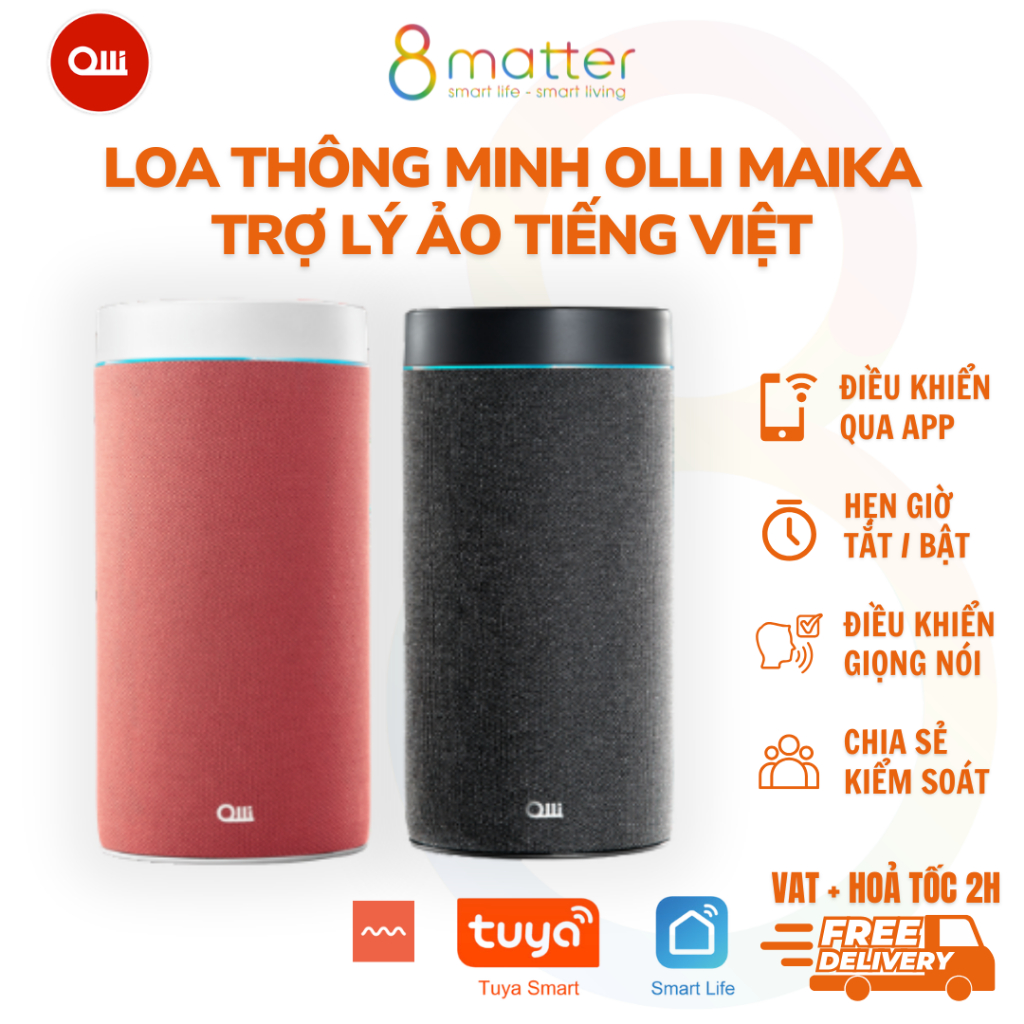 CHÍNH HÃNG - LOA THÔNG MINH OLLI MAIKA TRỢ LÝ ẢO TIẾNG VIỆT - HỖ TRỢ CÀI ĐẶT - GIAO NGAY-LTMOM