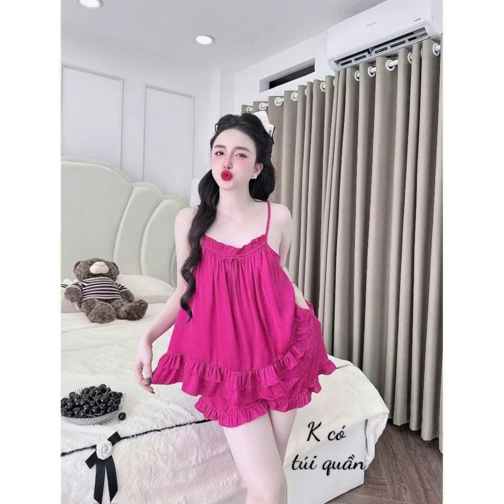 Đồ bộ nữ 2 dây bộ quần áo 2 dây nữ bộ mặc ngủ nữ set đồ ngủ 2 dây quần đùi - CN154_CN12