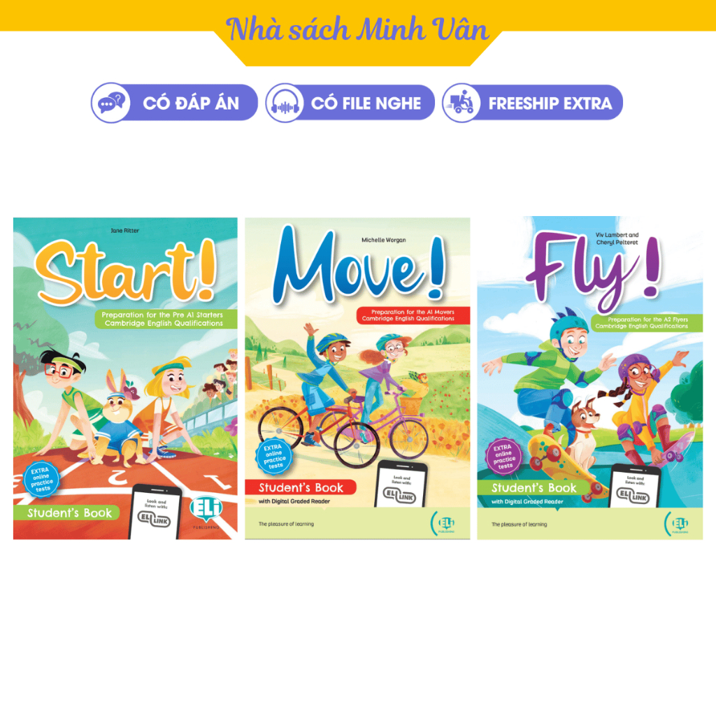 Sách Starters Movers Flyers in màu có file nghe đáp án