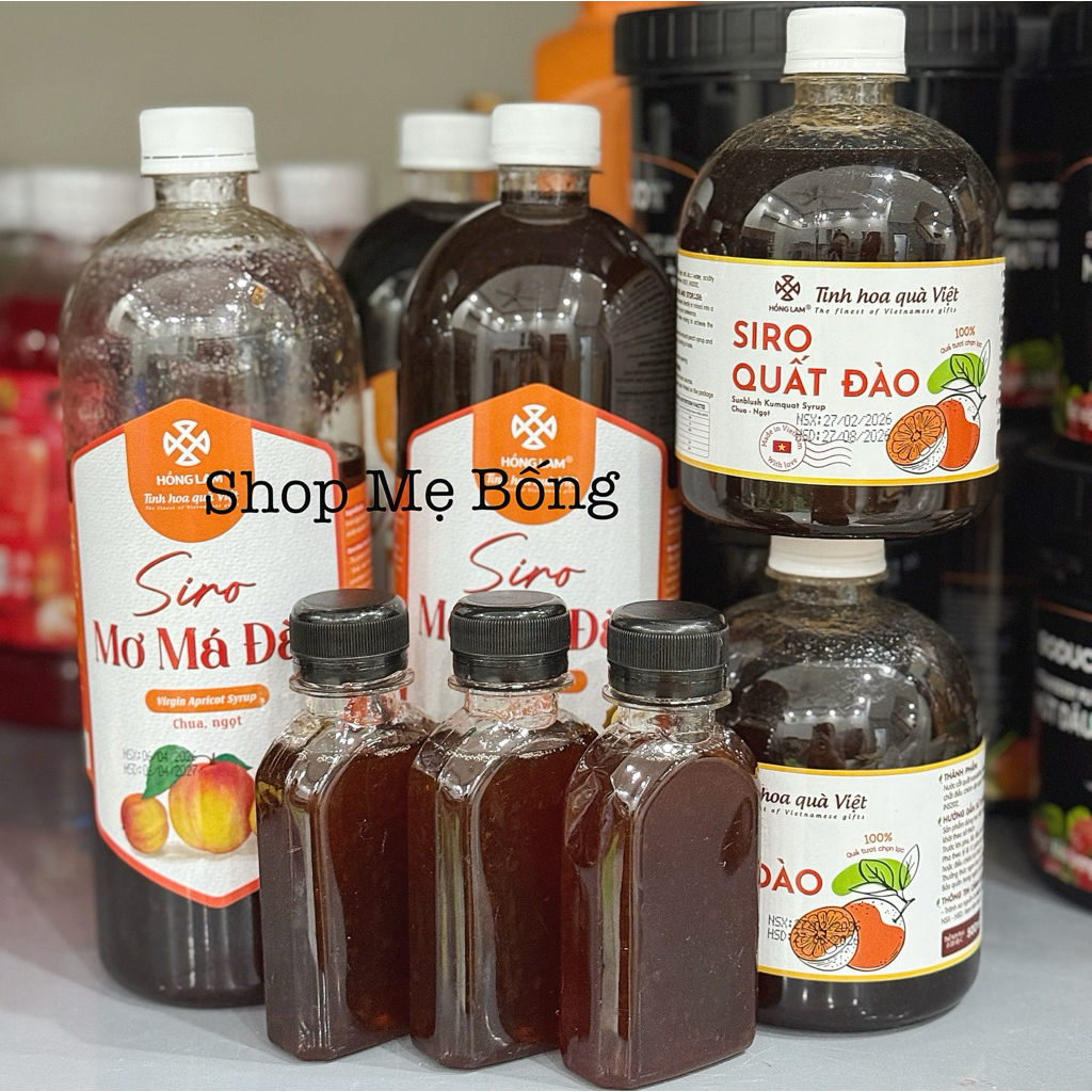 Siro Mơ Má Đào / Siro Quất Đào chai chiết 100ml dùng pha chế đồ uống