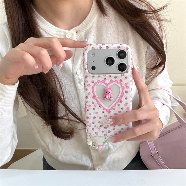Case Hồng Dâu Tim Gấu Hồng