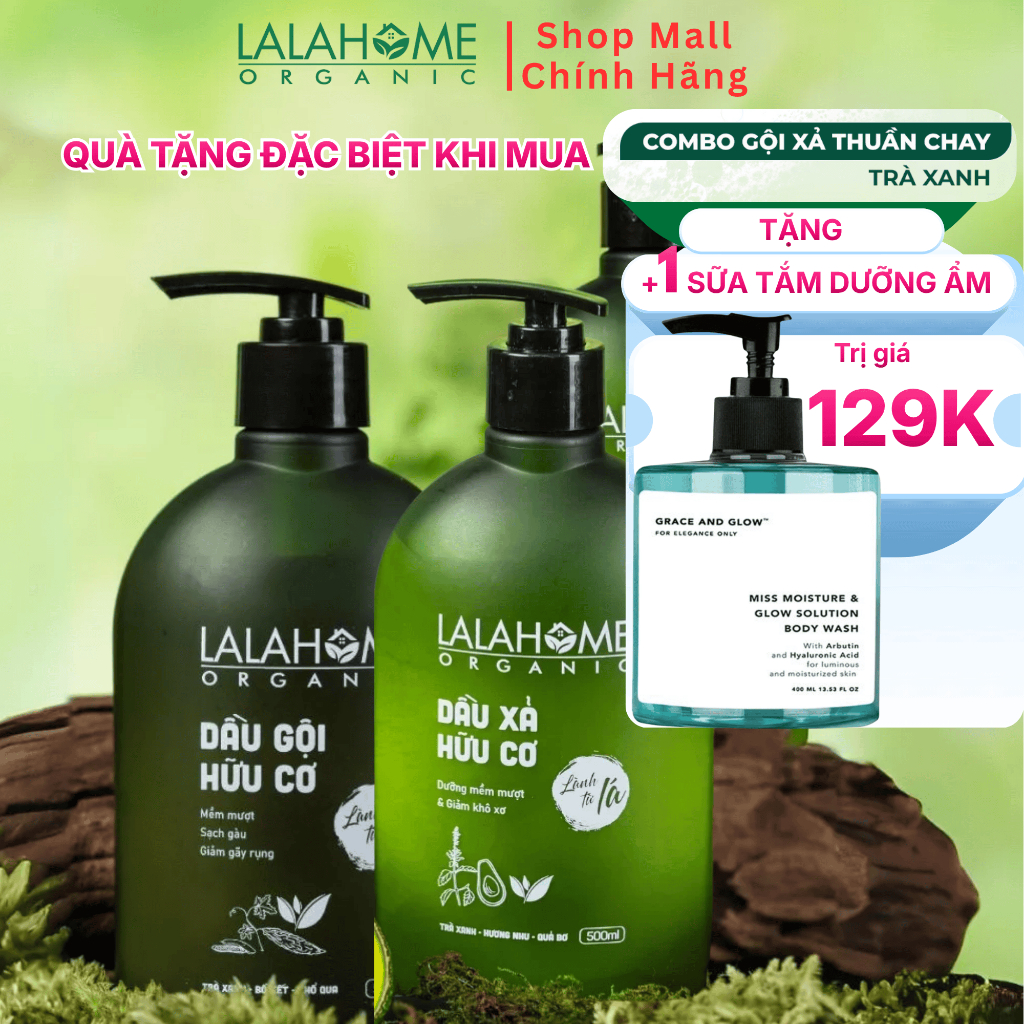 Dầu gội  LALAHOME ORGANIC - Ngăn gàu, rụng, giúp tóc chắc khỏe, suôn mượt