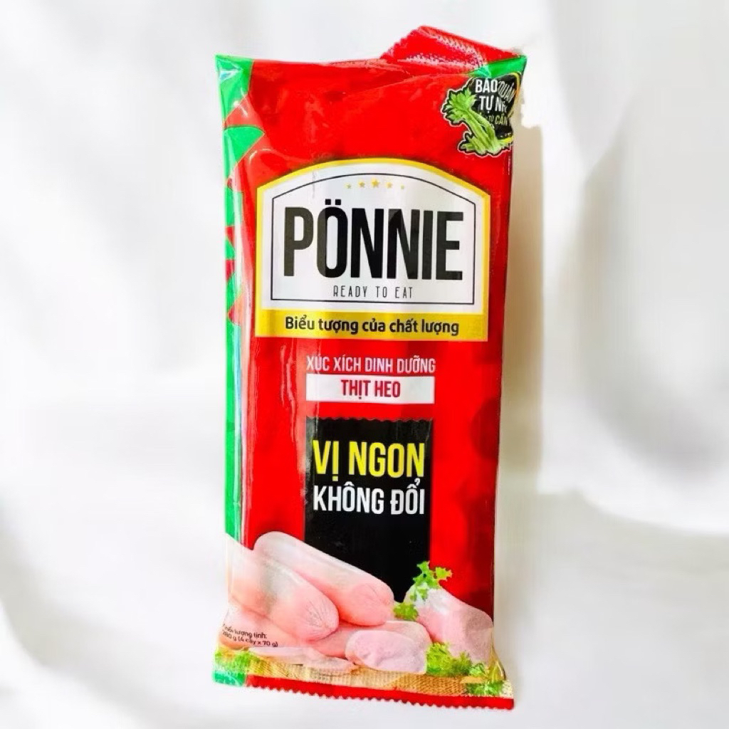 Thùng 20 gói Xúc Xích Dinh Dưỡng Ponnie siêu to 280g/gói (4 cây x 70g).