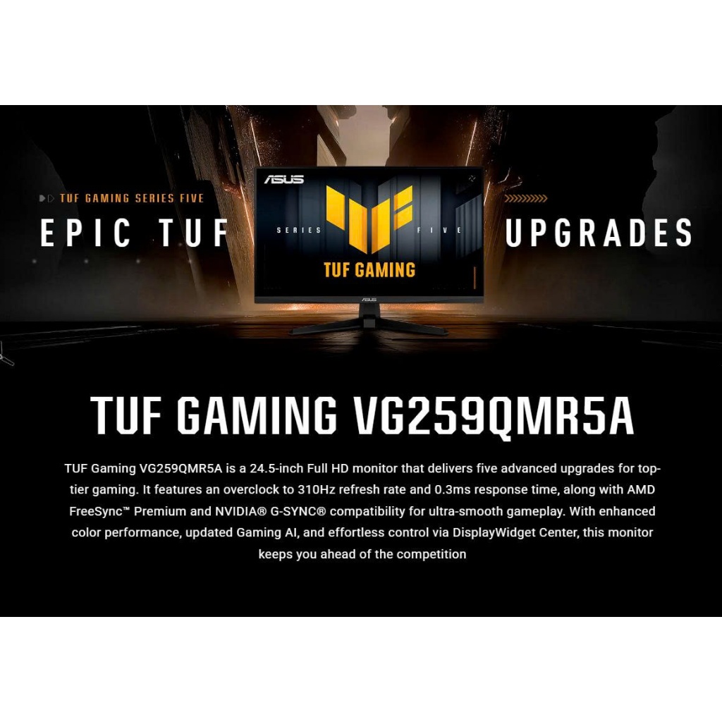 Màn hình Asus TUF GAMING VG259QMR5A 25 inch Fast IPS 310Hz chuyên game loa tích hợp Bảo hành 36 tháng | BigBuy360 - bigbuy360.vn