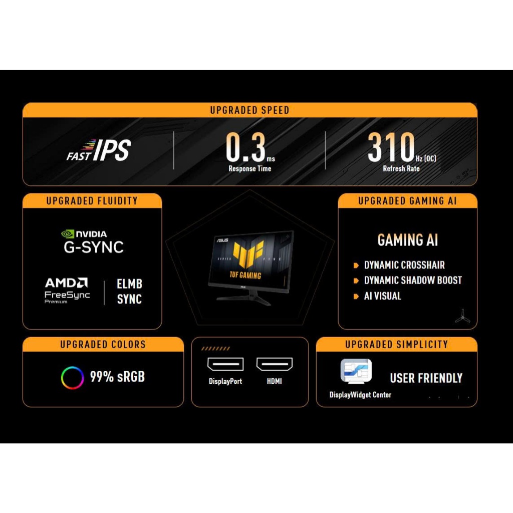 Màn hình Asus TUF GAMING VG259QMR5A 25 inch Fast IPS 310Hz chuyên game loa tích hợp Bảo hành 36 tháng | BigBuy360 - bigbuy360.vn