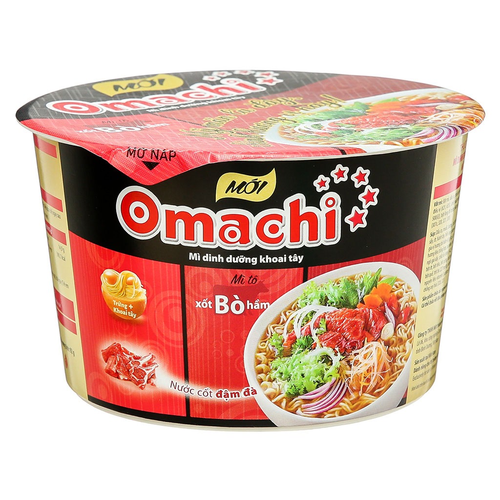 Mì khoai tây Omachi xốt bò hầm hộp 92g