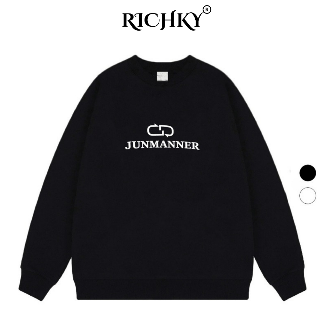 Áo Sweater Richky Luxury Premium Nỉ Premium Tee Junmanner Logo Basic Streetwear Unisex