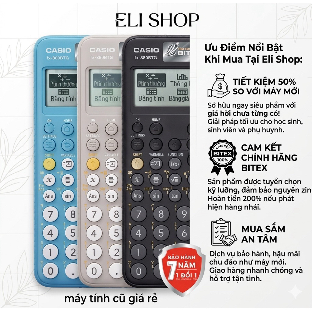 ❤️ Máy tính Casio fx-880VN X chính hãng cũ – Giá rẻ, còn bảo hành