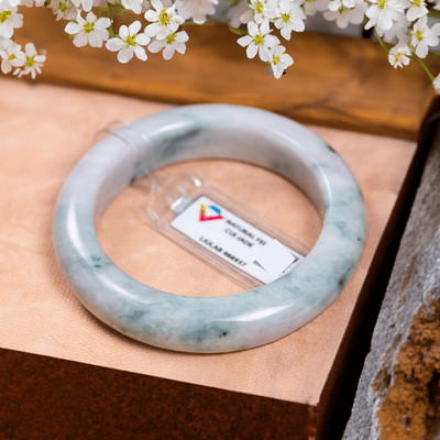 Vòng Cẩm Thạch Type A Tím Hoa Bay Ni 54 Kèm Kiểm Định Mã 988937 - Ngọc Trai Trường Thịnh