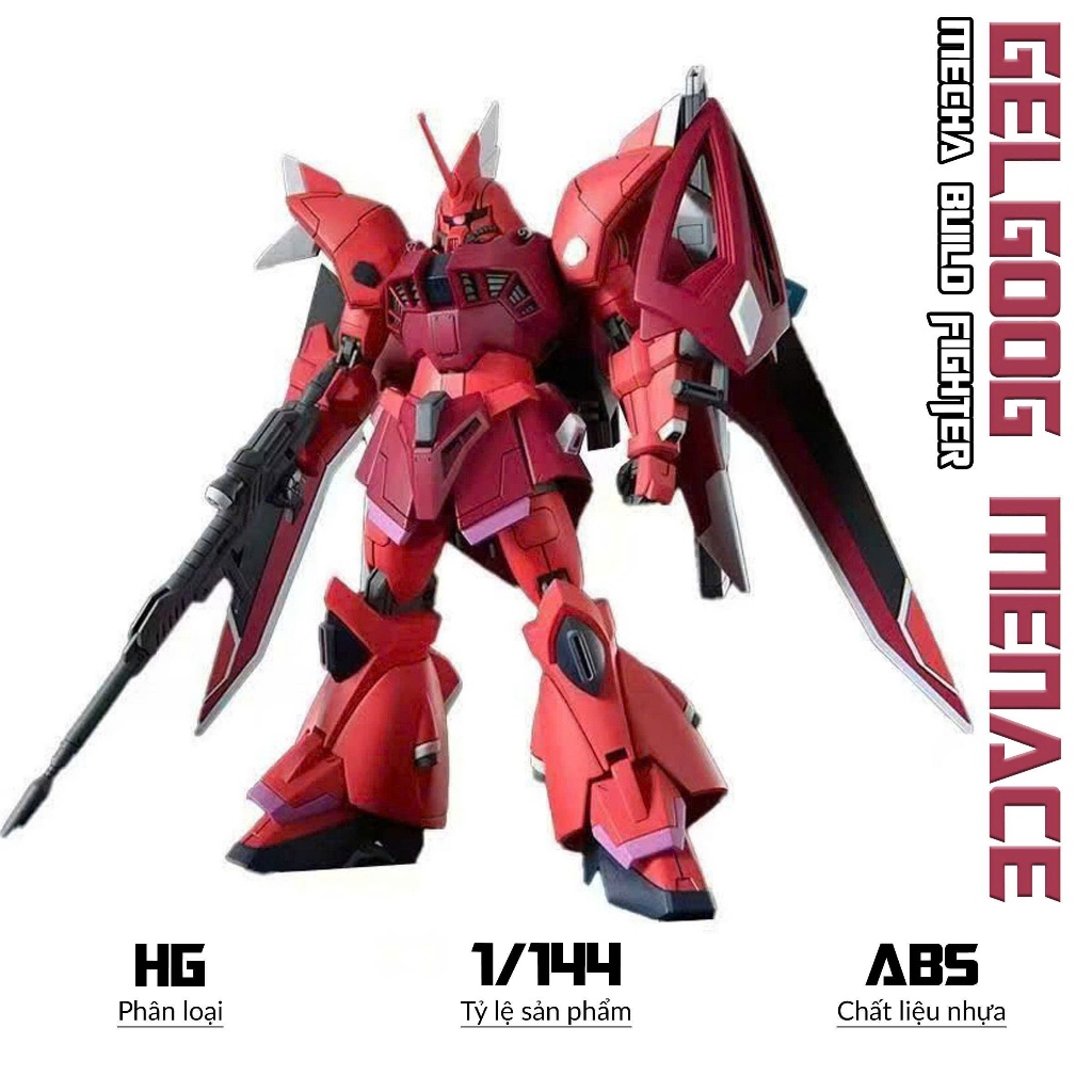 Mô hình HG Gelgoog Menace, 1/144 Mecha, Đồ chơi lắp ráp nhựa