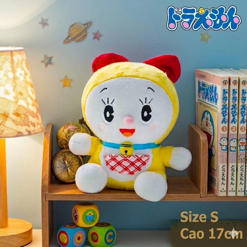 Gấu Bông Dorami Size S – Gấu Bông Dorami Dễ Thương Nhỏ Gọn Chính Hãng